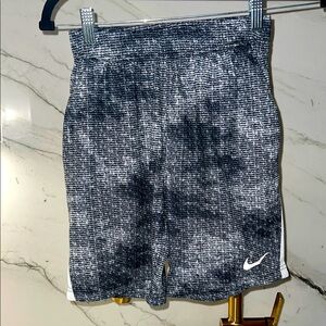 Nike Boys Dri-Fit Black and White Athletic Shorts with Elastic Waistband